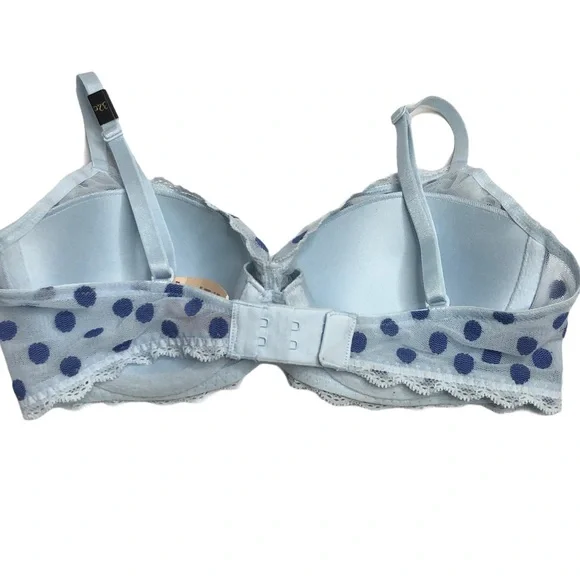 Victoria’s Secret Bra Light Blue Polka Dot size 32C - Picture 3 of 9